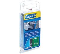 Rapid 40109575 648 Pezzi, 140/10 mm Inox Scatola Appendibile Graffe a filo piatto in acciaio INOX 10 mm, Acciaio
