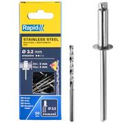 Rapid 5000393 Rivetti Acciaio Inox Ø3,2x8 mm