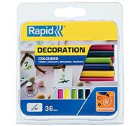 Rapid Stick di colla da 7 mm colorati, Ø7 x 90 mm, colori: Cerise, giallo, verde chiaro, verde scuro, blu navy, blister da 115 g