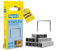 Rapid Confezione Blister da 648 Graffette in Acciaio Zincato per Tessuto, Struttura a Filo Sottile n.53F e Gamba dalla Lunghezza di 10 mm
