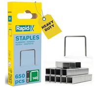Rapid 648 Graffe Piatte n.140/10 in Acciaio Zincato per Cartone e Plastica | Per l'Applicazione di Materiale Isolante, Plastica e Cartone Sottile e Tappeti