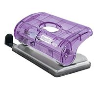 Rapid Colour'Breeze, Mini Perforatore a 2 fori per casa e ufficio pratica e robusta, Fora fino a 10 fogli, Bucatrice da tavolo e scrivania portatile con cassetto di raccolta inferiore, Viola, 5001534