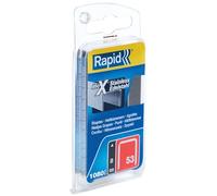 Rapid Confezione Blister da 1080 Graffette in Acciaio inossidabile per Tessuto, Struttura a Filo Sottile n.53 e Gamba dalla Lunghezza di 8 mm