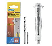 Rapid Confezione da 10 Tasselli ad Espansione in Metallo per Pareti Cave in Cartongesso e Truciolari dallo Spessore di 6-21 mm, Supportano fino ad un Carico di 40 Kg