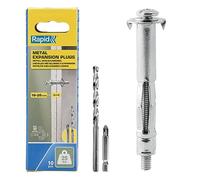 Rapid Confezione da 10 Tasselli ad Espansione in Metallo per Pareti Cave in Cartongesso e Truciolari dallo Spessore di 16-26 mm, Supportano fino ad un Carico di 25 Kg