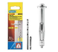 Rapid Confezione da 10 Tasselli ad Espansione in Metallo per Pareti Cave in Cartongesso e Truciolari dallo Spessore di 18-32 mm, Supportano fino ad un Carico di 40 Kg