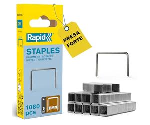 Rapid Confezione da 1080 Graffe N.BMN/8 per Utilizzo Universale su Graffatrici Bosch, Metabo e Novus, con Struttura a Filo Fine, Lunghezza Gamba 8 mm