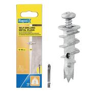 Rapid Confezione da 12 Tasselli Autoperforanti in Metallo, Ottimi per Fissaggi su Pareti in Cartongesso da 6-16 mm, Supportano fino ad un Carico da 5 Kg (5001558)