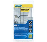 Rapid Confezione da 14 Stick di Colla per Ceramica e Piastrelle, Diametro 12 mm x 190 mm, Colore Bianco, Adatti per Porcellana, Materiali Porosi, Sigillature, Senza Solventi, Incollaggio Rapido