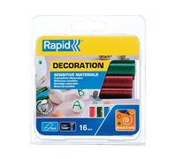Rapid Confezione da 16 Stick di Colla Ovali Colorati Glitter per la Decorazione, Colori Blu, Rosso e Verde, Bassa Temperatura, con Alti Livelli di Resina, Senza Solventi, Incollaggio Rapido