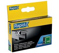 RAPID - Graffe in acciaio inox a filo piatto n. 140 - Lunghezza gamba 10 mm - Punte affilate Blister da 2000 punti - Peso: 0,26 kg