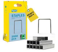 Rapid Confezione da 2000 Graffe N.140/16 per Plastica Sottile, Cartone e Tappeti in Acciaio Zincato, Struttura a Filo Piatto, Lunghezza Gamba 16 mm