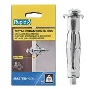 Rapid Confezione da 40 Tasselli ad Espansione in Metallo per Pareti Cave in Cartongesso e Truciolari dallo Spessore di 6 - 21 mm, Supportano fino ad un Carico di 50 Kg
