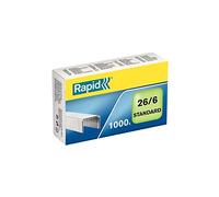 Rapid - Confezione da 5 scatole da 1000 graffette standard 26/6 zincate