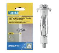 Rapid Confezione da 50 Tasselli ad Espansione in Metallo per Pareti Cave in Cartongesso e Truciolari dallo Spessore di 3-13 mm, Supportano fino ad un Carico di 25 Kg