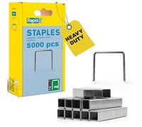Rapid Graffette 140/10 Zincate 10 mm filo piatto per plastica sottile, cartone e tappeti – 5000 pz