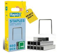 Rapid Punti metallici n.140 12 mm zincati acciaio – Scatola 648 pezzi