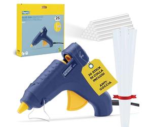 Rapid EG111 Pistola Colla per Stick da 12 mm con 26 Stick inclusi | Tempo di Riscaldamento di 4-5 Minuti, con Supporto Stabile e Ugello in Silicone