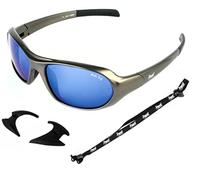 Rapid Eyewear Aspen Occhiali da Sole Sport Estremi per Uomo e Donna. Lenti a Specchio Blu. Chiusi ai Lati. Ideale per Sci, Snowboard, Montagna, Ciclismo, MTB. Protezione uv400