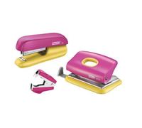 Rapid F5-Mini Set cucitrice e perforatrice Rosa/Giallo - NUOVO