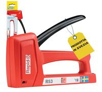 Rapid R53 Graffatrice Manuale Leggera per il Fissaggio di Tessuti e Tappezzeria su Pareti in Legno, Impugnatura Ergonomica, Meccanismi Interni in Acciaio, Realizzata in Svezia, 117 x 32 x 180 mm