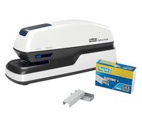 Rapid Optima Grip Grapadora Electrica de Sobremesa + Caja de 1000 Grapas - Hasta 20 Hojas - Utiliza Grapas Optima 56 - Color Gr
