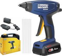 Rapid BGX500 Pistola per Colla a Caldo con Riscaldamento Rapido, Regolatore di Flusso, Indicatore di Calore LED, Adatta a Installazioni e Artigianato, Batteria e Caricabetterie Inclusi, 385 g