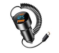 Rapid Power Socket Splitter - 100 W Smart Retraibile Cavo Caricabatteria Automobile, Adattatore di Tensione di Tipo C | Spina Booster Batteria Portatile per Tablet Laptop GPS Poggiatesta Passe