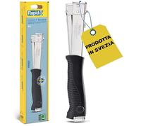 Rapid Pro R11 Graffatrice a Martello in Acciaio per Fissare Moquette, Tappetini in Gomma Piuma e Feltro al Legno, Contiene fino a 170 Graffette Piatte n. 140 da 6-10 mm, Scatola Appendibile (5001694)