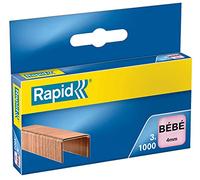 'Rapid Punti metallici Bambino, lunghezza 4 mm, 3000 punti metallici, cuce fino a 15 Fogli, filo robusto ramato, 11974688