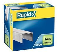 Rapid Punti metallici standard, zincati, 24/6 mm, 10 x 5000 pezzi, 24859800