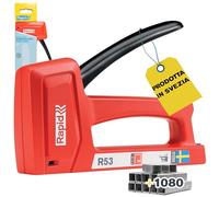 Rapid R53 Graffatrice Manuale con 1080 Graffe n. 53, Dotata di Impugnatura Ergonomica e Parti Interne in Acciaio, Adatta a Lavorare con Tessuti e Tappezzeria, Realizzata in Svezia (5001747)