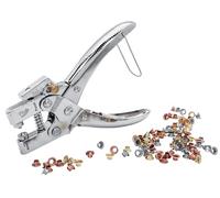Rapid RP05 Pinza per Occhielli con Perforatore Integrato e 105 Occhielli da 4 mm per Pelle, Tela, Scarpe, Costruzione in Metallo Resistente (5001723)