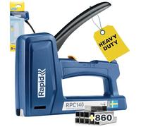 Rapid RPC140 Graffatrice Manuale con 860 Graffe n.140, per il Fissaggio di Tappezzeria, Cavi e Moquette su Pareti in Legno, Tecnologia PowerCurve 50% Meno Faticosa, Realizzata in Svezia (5001750)