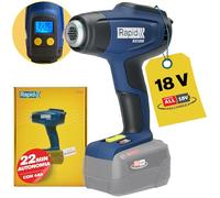 Rapid RX1000 Pistola Termica con Sistema 18V P4A, Calore Regolabile fino a 550° C, Schermo LCD, Riscaldamento Rapido, 2 Impostazioni di Flusso d'Aria, Batteria Non Inclusa