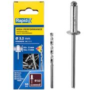 Rapid – Rivetti ad alte prestazioni 3,2 x 8 mm Alluminio – 50 pezzi