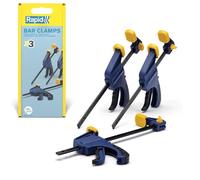 Rapid Set di 3 Mini Morsetti da Falegname a Una Mano, Morsetti da 100 mm a Rilascio Rapido per Lavorazioni in Legno con Funzione Spreader Reversibile, Utensile per Fai-da-te & Hobby (5001717)