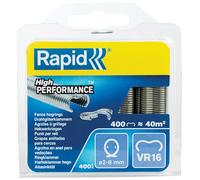 Rapid VR16 Confezione da 400 Anelli di Fissaggio in Acciaio Zincato con Rivestimento in PET Verde per Recinzioni e Reti Metalliche da 2 - 8 mm