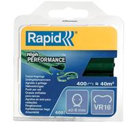 Rapid VR16 Confezione da 400 Anelli di Fissaggio in Acciaio Zincato con Rivestimento in PET Verde per Recinzioni e Reti Metalliche da 2 - 8 mm