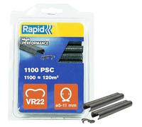 Rapid VR22 Confezione da 1100 Anelli di Fissaggio in Acciaio Zincato con Rivestimento in PET Grigio per Recinzioni e Reti Metalliche da 5 - 11 mm