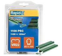 Rapid VR22 Confezione da 1100 Anelli di Fissaggio in Acciaio Zincato con Rivestimento in PET Verde per Recinzioni e Reti Metalliche da 5 - 11 mm