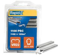 Rapid VR22 Confezione da 215 Anelli di Fissaggio in Acciaio Zincato con Rivestimento in PET Nero per Recinzioni e Reti Metalliche da 5 - 11 mm