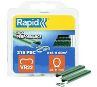 Rapid VR22 Confezione da 215 Anelli di Fissaggio in Acciaio Zincato con Rivestimento in PET Verde per Recinzioni e Reti Metalliche da 5 - 11 mm