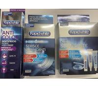 rapid white DENTIFRICIO ANTICOLOR+STRISCE SBIANCANTI A DISSOLVENZA+KIT SBIANCANTE PER RIMUOVERE LE MACCHIE CAUSATE DA TE' CAFFE' TABACCO