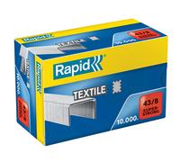 Punti Rapid Super Strong Textile - 43/8 - acciaio zincato - per tessuti - metallo - Rapid - conf. 10000 pezzi Quantita min. 1