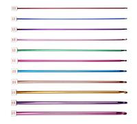Rapidbok 11 Pezzi Ganci per Uncinetto Multicolore, Uncinetto in Alluminio Colorato da 2 mm a 8 mm, Set di Ferri da Maglia in Alluminio per Tessitura, Principianti e Professionisti