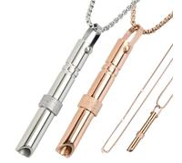 Rapidbok 2 Pezzi Collana Consapevole Antistress, Collana Antistress Respirazione Acciaio Inossidabile, Meditazione e Mindfulness Accessori, Collana di Respirazione per Smettere di Fumare