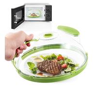 Rapidbok 26 cm Coperchio Microonde con Manico,Coperchio per microonde con guida per l'acqua,Coperchio Antischizzi per Microonde,Coperchio Antischizzi Resistente,per Coprire Contenitori