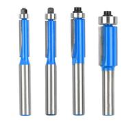 Rapidbok 4 Pezzi Set Frese per Legno, Fresa a Copiare per Legno 8 mm, Punte Fresa Legno per Trapano, Fresa per Legno con Cuscinetto, Fresa per la Lavorazione del Legno per Rifilatore per Legno - Blu