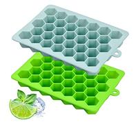 Rapidbok2 PCS Stampo per Ghiaccio, Stampi Ghiaccio Silicone, Stampi per Cubetti Facili da Rilascio, Stampo Cubetti di Ghiaccio con Coperchio per Congelatore, Pudding, Whisky, Cocktail (blu e verde)